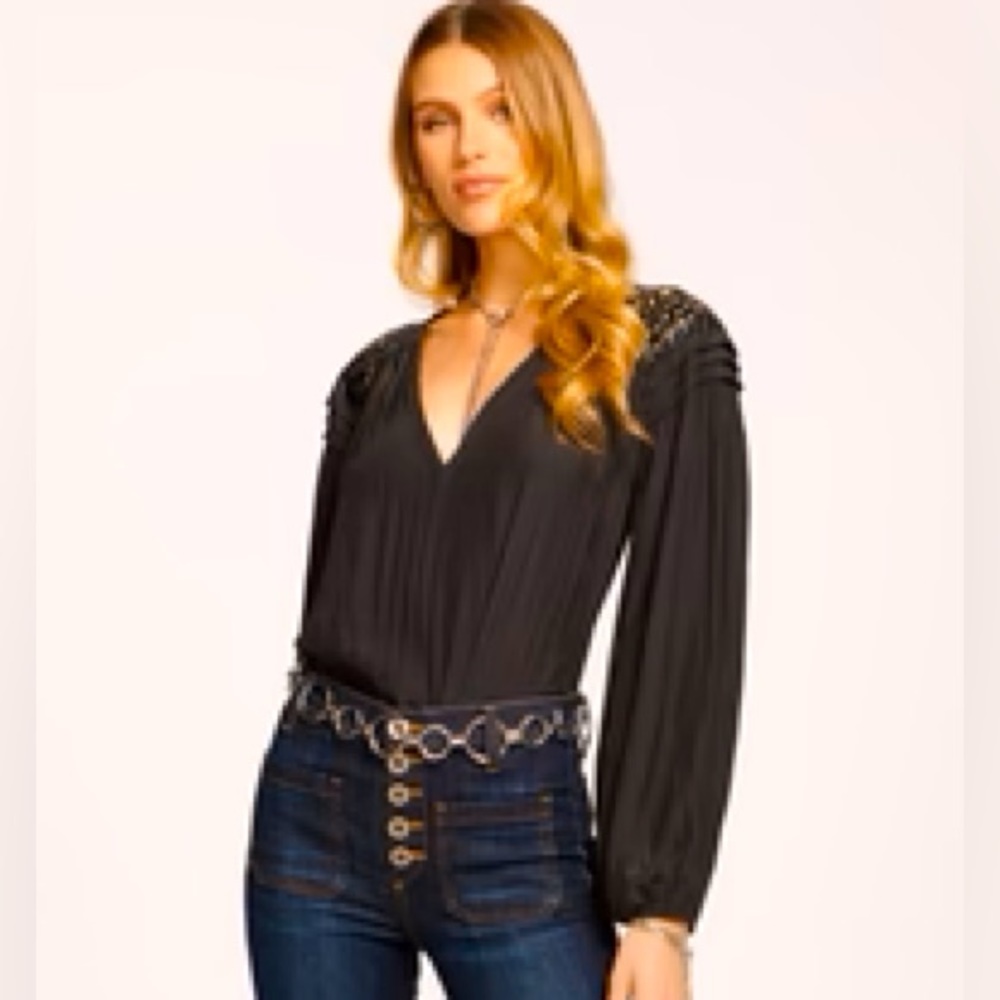 Ramy Brook black top with cut outs on shoulder